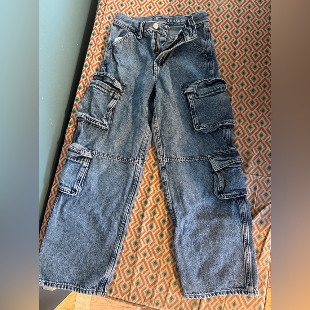 GAP boys Relaxed Blue Cargo Jeans